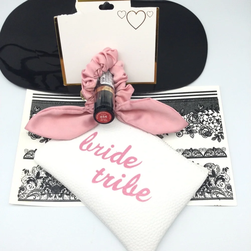 Bride Tribe Pink Script Cosmetic Pouch new